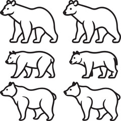 bear set of animals vector icon