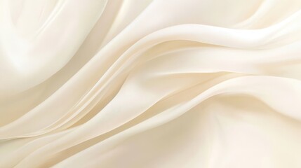 Creamy Beige Fabric Draped Softly Elegant Texture