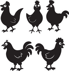 set of chicken vector 