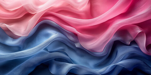 Obraz premium Flowing Silk Textiles in Pink and Blue Waves