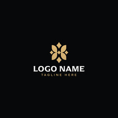 Symmetrical flower logo with elegant bold shape