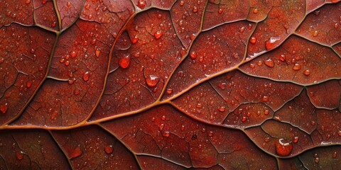Fototapeta premium Dewy leaf surface Eucalyptus leaf A detailed macro sh