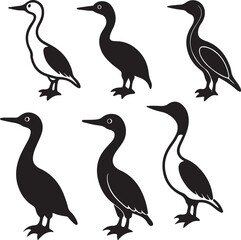 cormorant set of design set of black collection art 