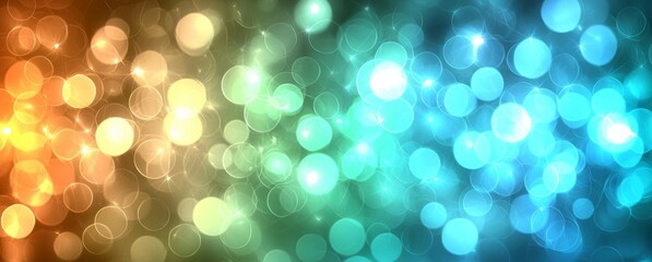 hyper realistic photo of  Abstract blue and green bokeh background - Christmas or spring concept - Blurred bokeh circles