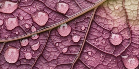 Fototapeta premium Drips collecting on the leafs edge Ivy leaf A detaile