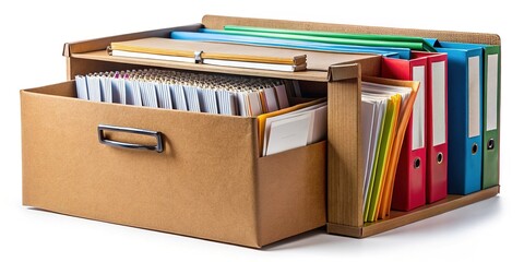 Cardboard File Organizer Panoramic Desk View