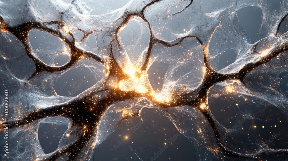 Aufkleber harnessing digital root systems exploring quantum data landscapes in translucent technological organ