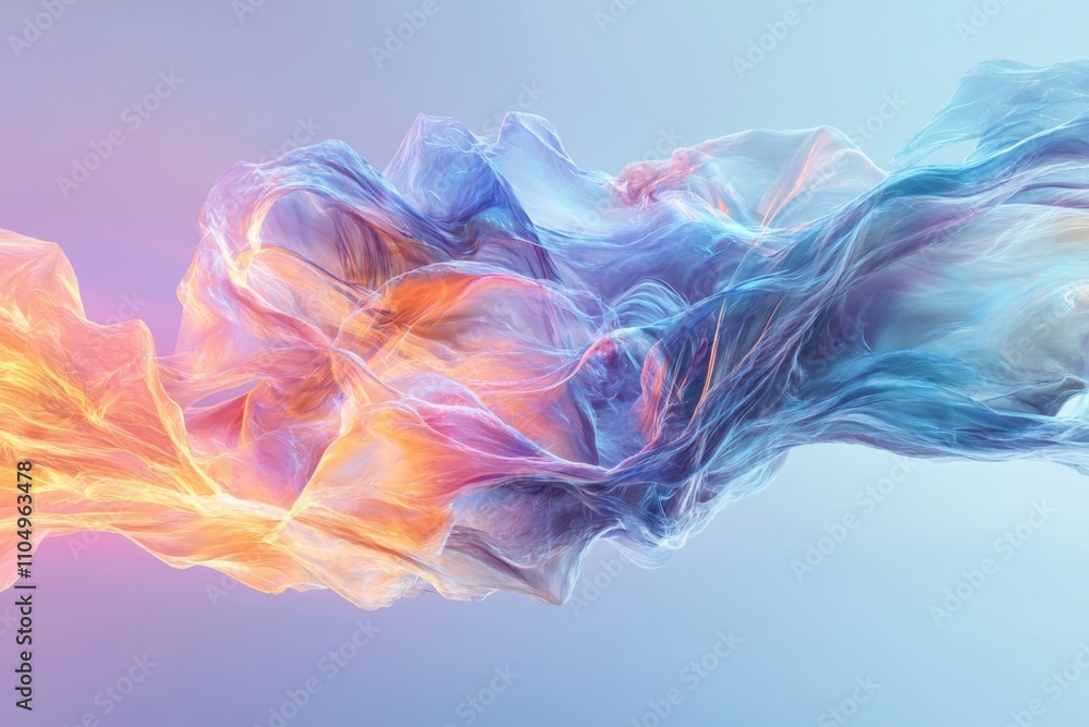 Poster visualizing emotional intelligence fluid energy fields of empathy in soft pastels abstract digital a