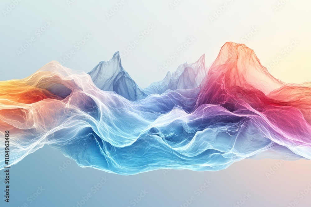 Poster visualizing emotional intelligence empathy through fluid energy fields in soft pastel hues abstract 