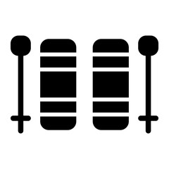 Ski Poles Solid Icon
