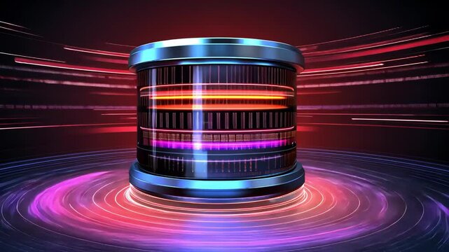 Futuristic Data Core with Neon Lights