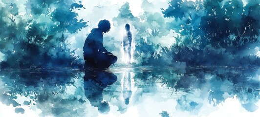 Fototapeta premium The Reflection Pool, Narcissistic Personality Disorder