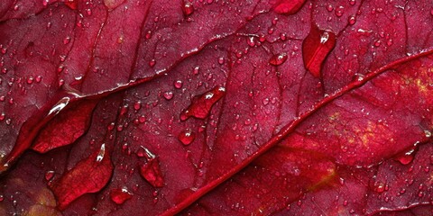 Fototapeta premium Glistening water drops Leaf under morning sun A detai