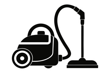 silhouette vacuum cleaner black color only,Vacuum Cleaner Silhouette Vector,A vacuum cleaner silhouette vector icon illustration on white background.