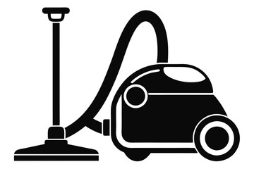 silhouette vacuum cleaner black color only,Vacuum Cleaner Silhouette Vector,A vacuum cleaner silhouette vector icon illustration on white background.