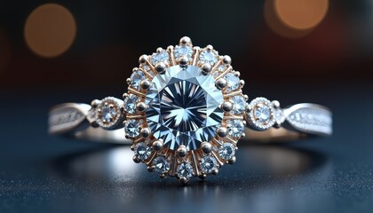 Bridal ring with diamond centerpiece