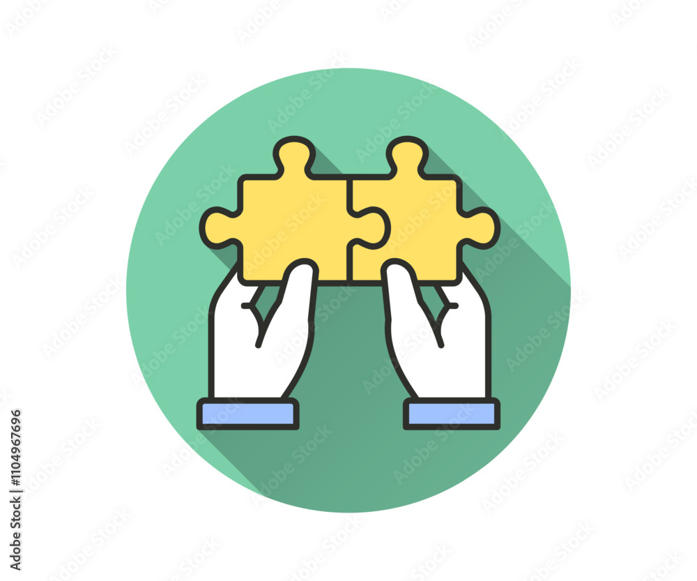 Poster collaboration flat icon. simple illustration with long shadow for graphic and web design.