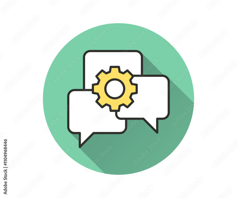 Poster problem solving flat icon with long shadow for graphic and web design.