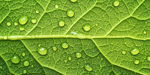 Pattering droplets Serrated leaf A detailed macro sho
