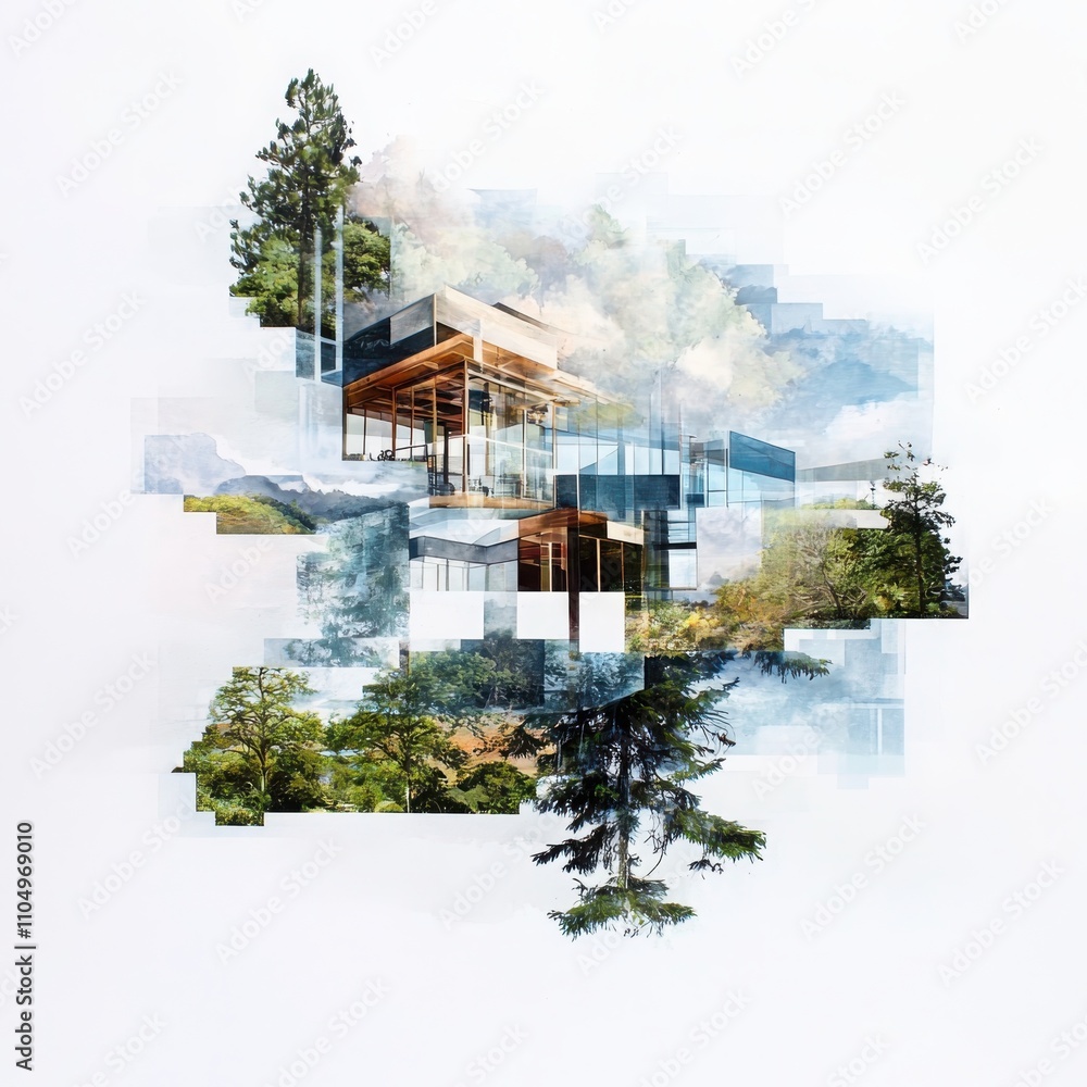 Poster exploring ethereal structures a nature-inspired journey through fragmented memories and nostalgic co