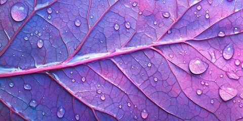 Fototapeta premium Slightly wet leaf with drops Leaf with morning dew A 