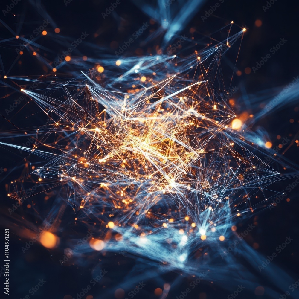 Poster abstract geometric patterns of quantum entanglement visualizing complex mathematical structures in d