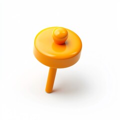 Minimalist Isometric Thumbtack Icon on White Background