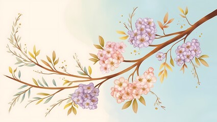 Obraz premium A set of three abstract minimalist aesthetic floral illustrations