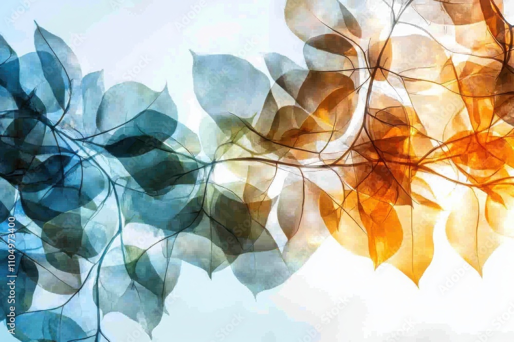 Aufkleber exploring translucent organic patterns in nature a visual journey through leafy textures and colors