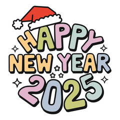 Happy New Year text Effects and Styles for greetings, vector art illustration