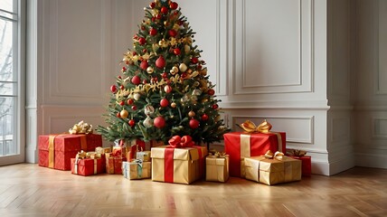 Christmas tree and gift decor