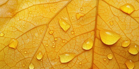 Obraz premium water droplets Serrated leaf A detailed macro s