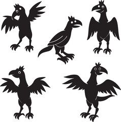 silhouettes of birds