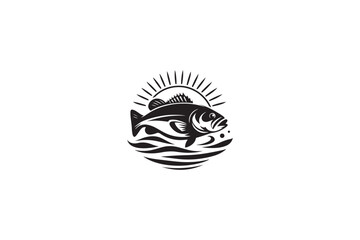 Obraz premium A Bass fish vector silhouette image made by adobe illustrator..eps