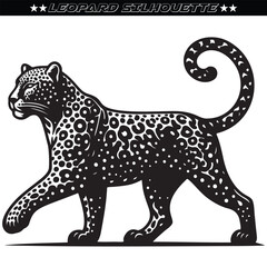 Leopard silhouette isolated on white. vector eps 10