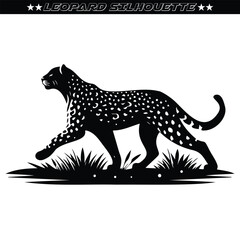 Leopard silhouette isolated on white. vector eps 10