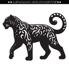 Leopard silhouette isolated on white. vector eps 10