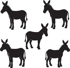 horse silhouette collection vector
