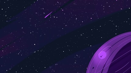 Outer space background with purple planet