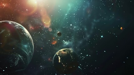 Majestic Universe with Colorful Planets