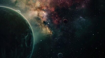 Obraz premium Majestic Universe with Colorful Planets