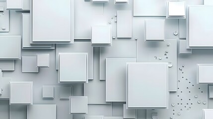 Abstract background of white cubes and squares.