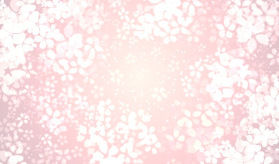 Background of cherry blossoms in full bloom