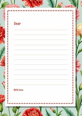 Beautiful floral writing paper in a digital format, perfect for letters, journaling, or notes that deserve a special touch. Features elegant floral designs with lined sections for neat writing. 