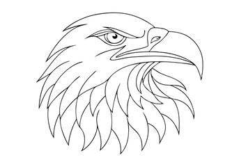 Obraz premium Continuous Line Art of Eagle's Head – Majestic Bird Illustration