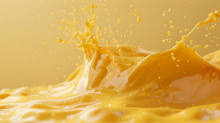 Golden Liquid Splash 3D Illustration