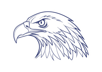 Continuous Line Art of Eagle's Head – Majestic Bird Illustration