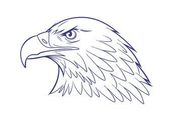 Continuous Line Art of Eagle's Head – Majestic Bird Illustration