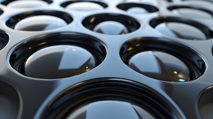 Abstract metallic sphere pattern.