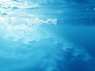 Huge water wave rising in the middle of the ocean with air bubbles, white and orange gradient background, copy space above, sea, water
